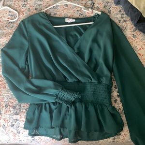 Emerald peplum top!